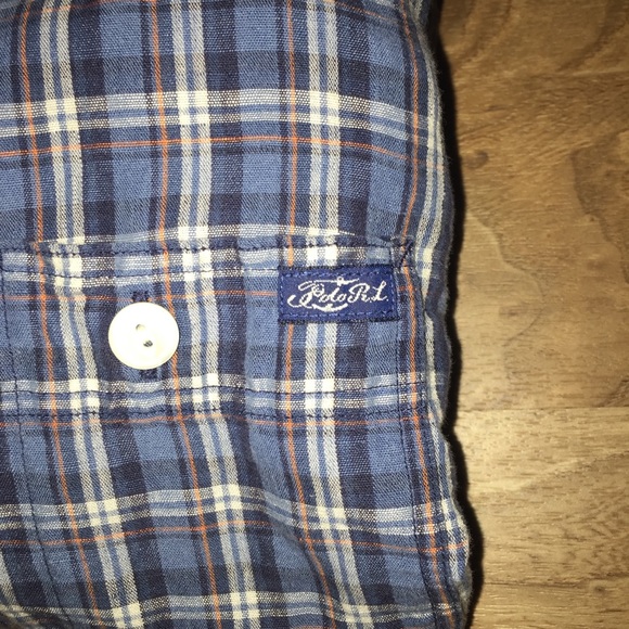 SOLD! Polo Ralph Lauren XL Plaid Blue Button Front - Picture 5 of 6